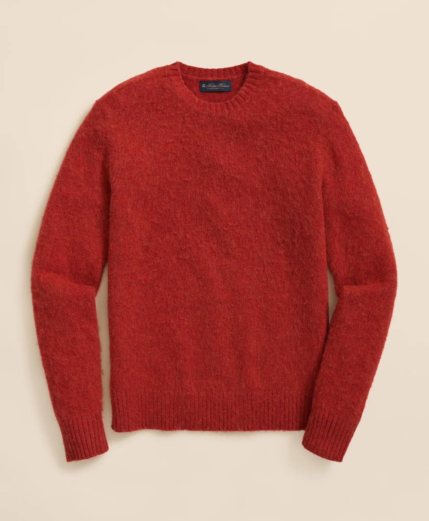 Brushed Wool Crewneck Sweater | Brooks Brothers online