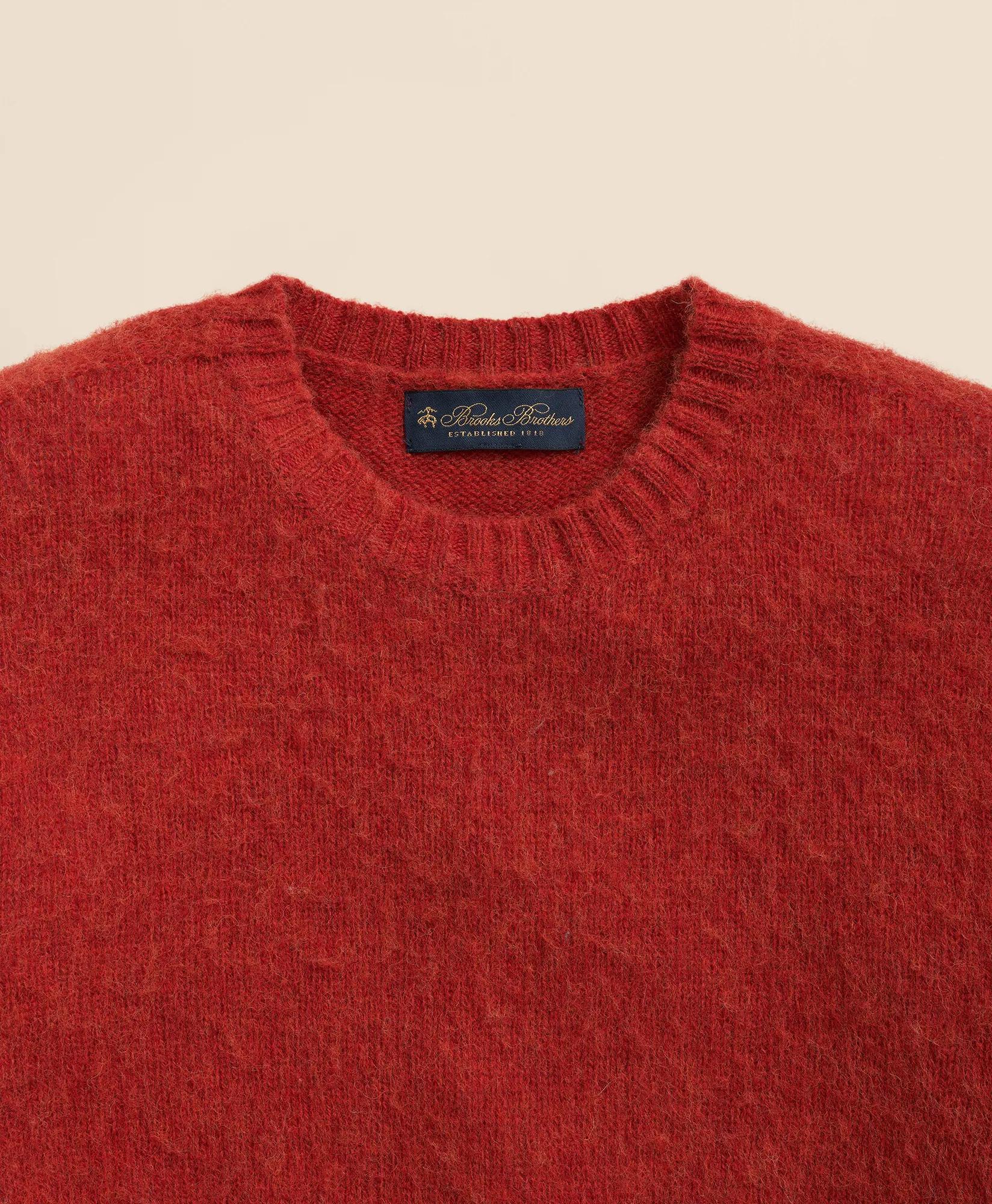 Brushed Wool Crewneck Sweater | Brooks Brothers online