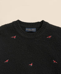 Brushed Wool Pheasant-Embroidered Sweater | Brooks Brothers on sale