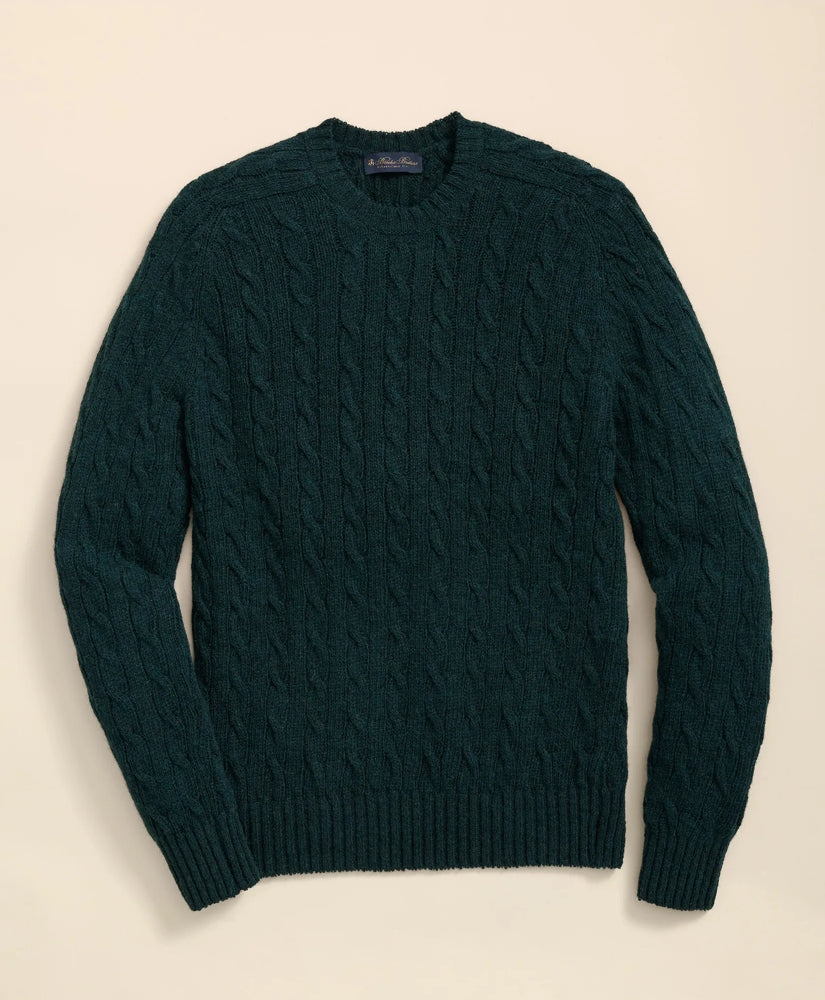 Cable Crewneck Sweater in Shetland Wool | Brooks Brothers on sale