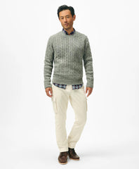 Cable Crewneck Sweater in Shetland Wool | Brooks Brothers on sale