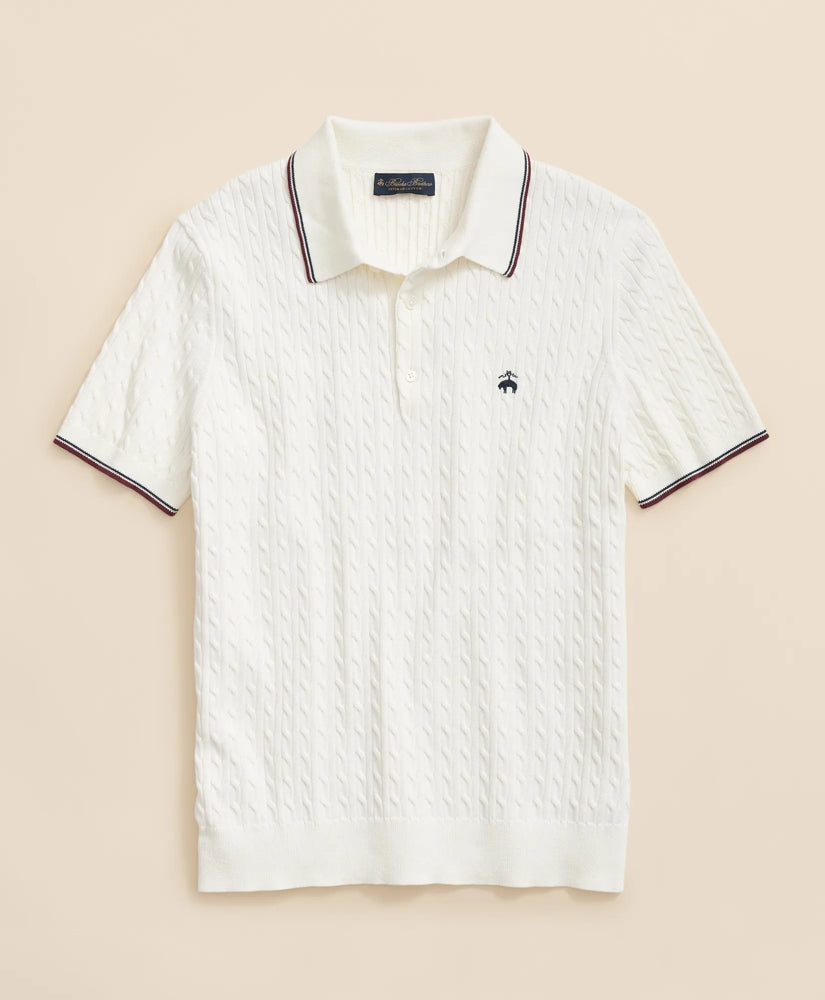 Cable Knit Archive Tennis Polo in Supima® Cotton | Brooks Brothers for sale