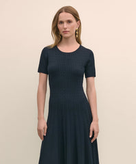 Cable-Knit Fit-and-Flare Sweater Dress | Brooks Brothers online shop