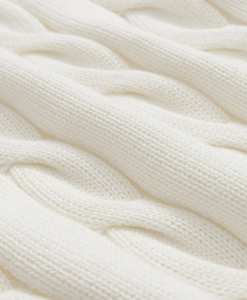 Cable Knit Tennis Quarter-Zip Sweater in Supima® Cotton | Brooks Brothers discount