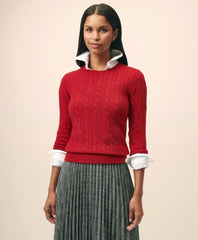 Cashmere Cable Crewneck Sweater | Brooks Brothers online