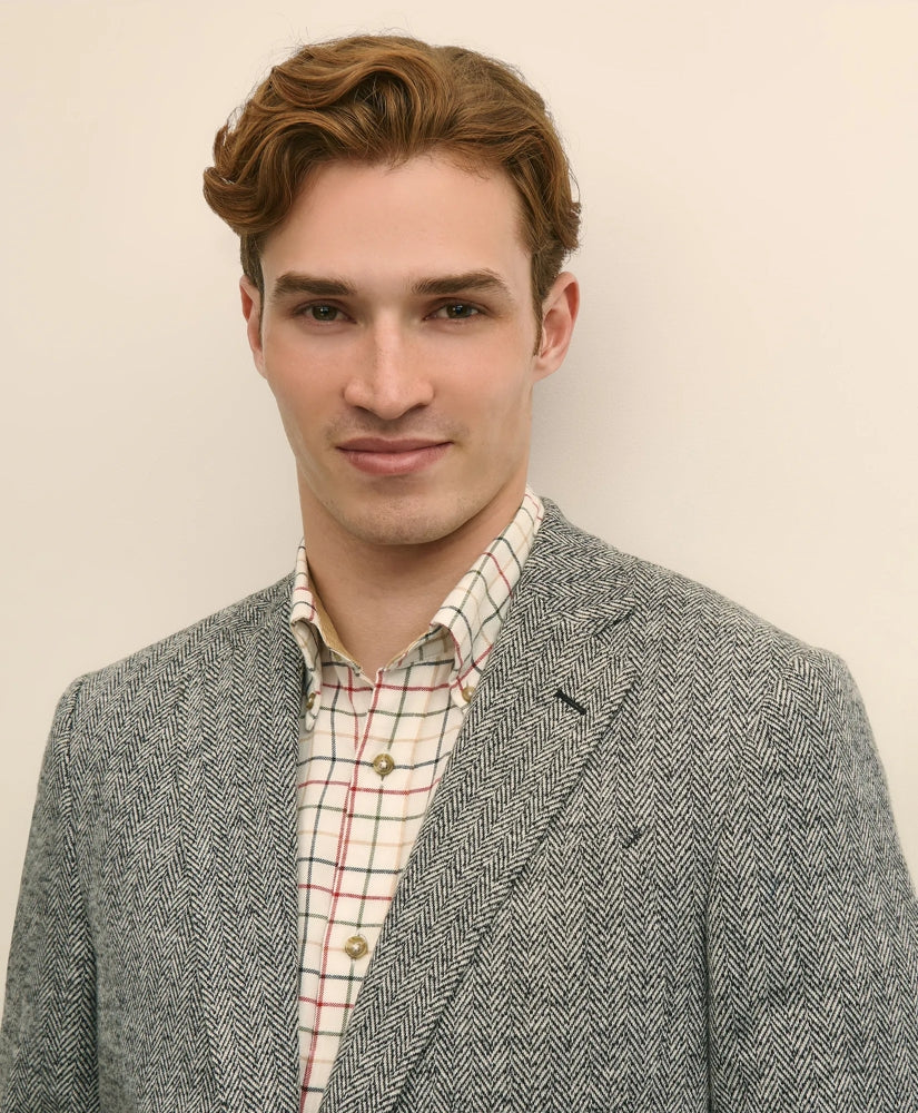 Classic Fit Herringbone Knit Sport Coat in Wool-Cotton | Brooks Brothers discount