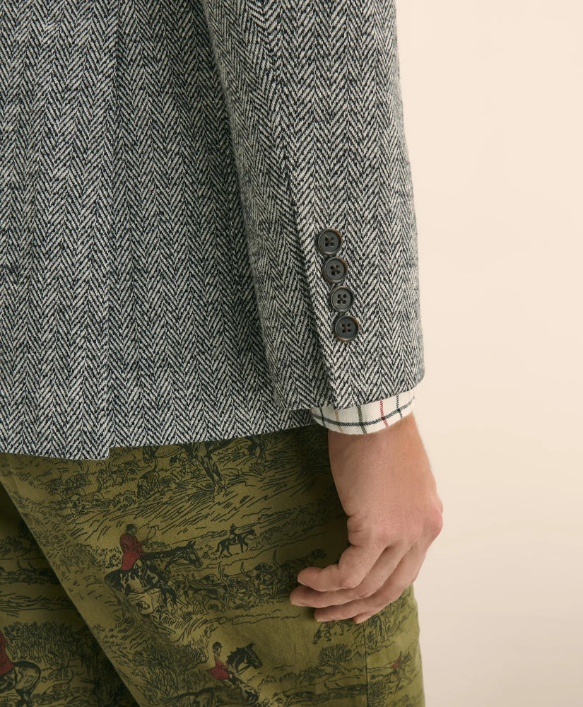 Classic Fit Herringbone Knit Sport Coat in Wool-Cotton | Brooks Brothers discount