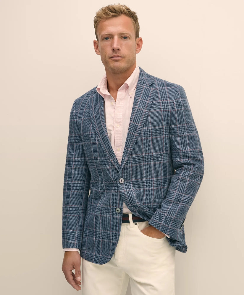 Classic Fit Linen-Silk-Cotton Check 1818 Sport Coat | Brooks Brothers cheap