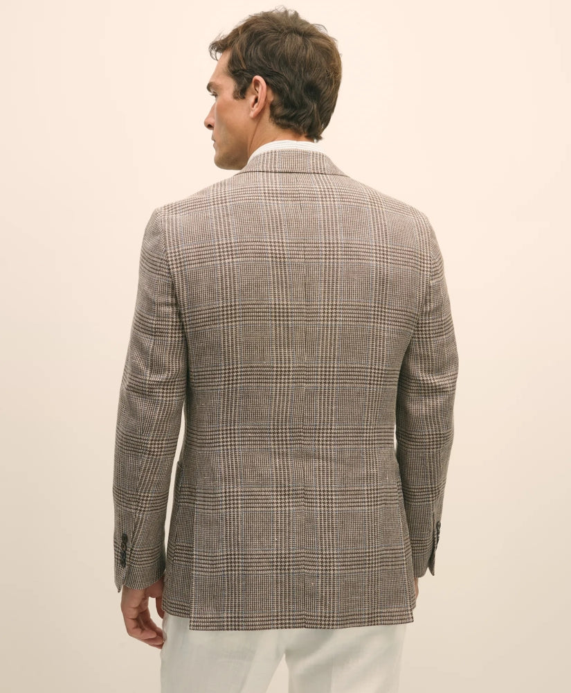 Classic Fit Linen-Silk-Cotton Check 1818 Sport Coat | Brooks Brothers online shop