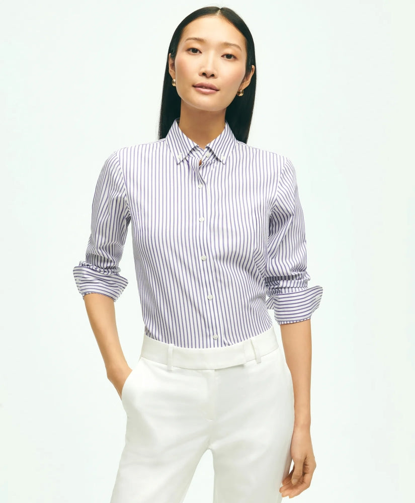 Classic Fit Stretch Supima® Cotton Non-Iron Bengal Stripe Dress Shirt | Brooks Brothers cheap