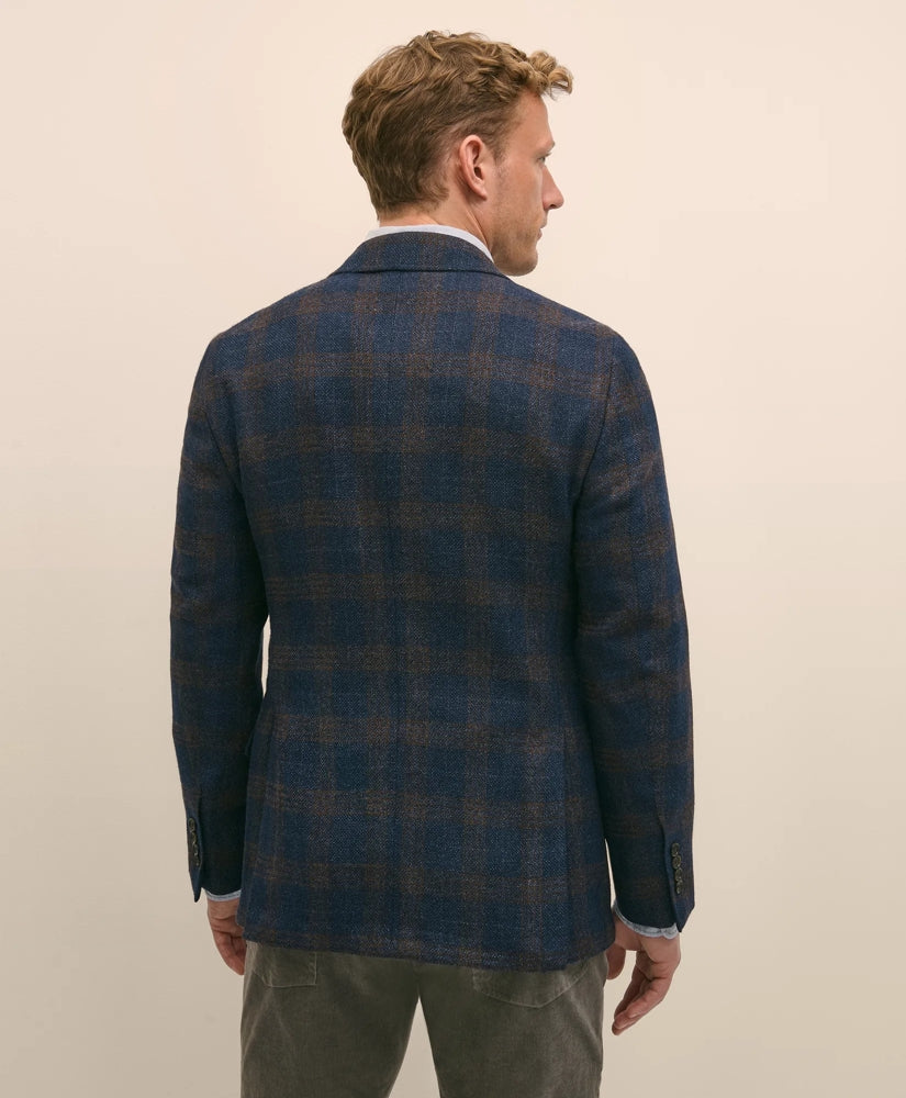 Classic Fit Wool-Cotton-Silk-Cashmere Hopsack Check Sport Coat | Brooks Brothers discount