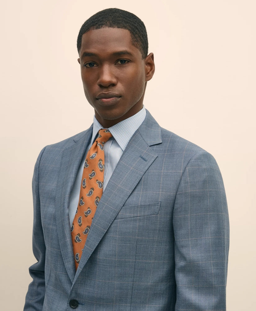 Classic Fit Wool Overcheck 1818 Suit | Brooks Brothers online