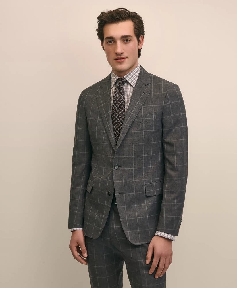 Classic Fit Wool Windowpane 1818 Suit | Brooks Brothers cheap