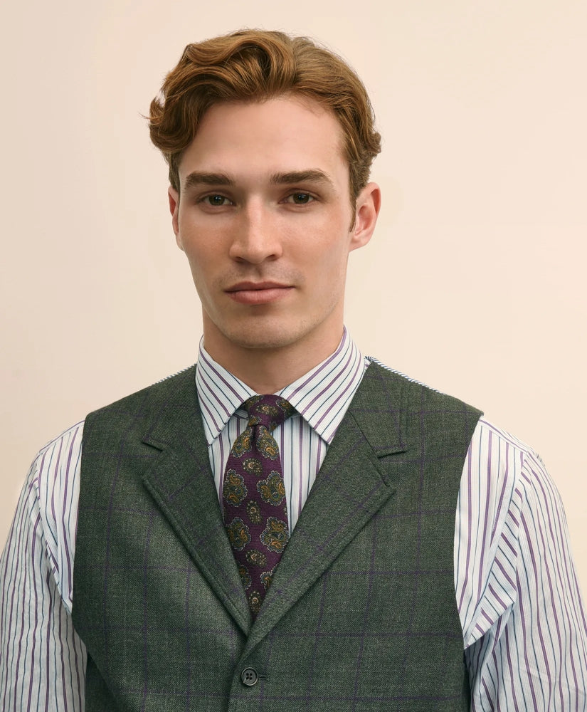 Classic Fit Wool Windowpane Suit Vest | Brooks Brothers sale