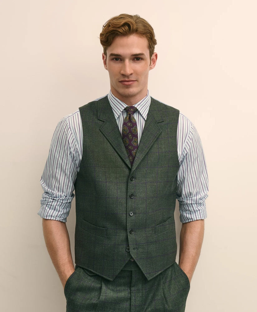 Classic Fit Wool Windowpane Suit Vest | Brooks Brothers sale