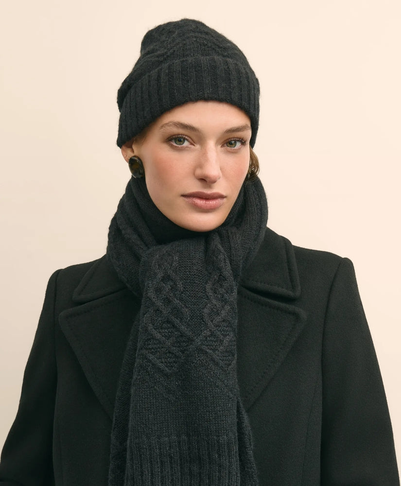 Cotton-Alpaca-Wool Blend Hat & Scarf Boxed Set | Brooks Brothers sale