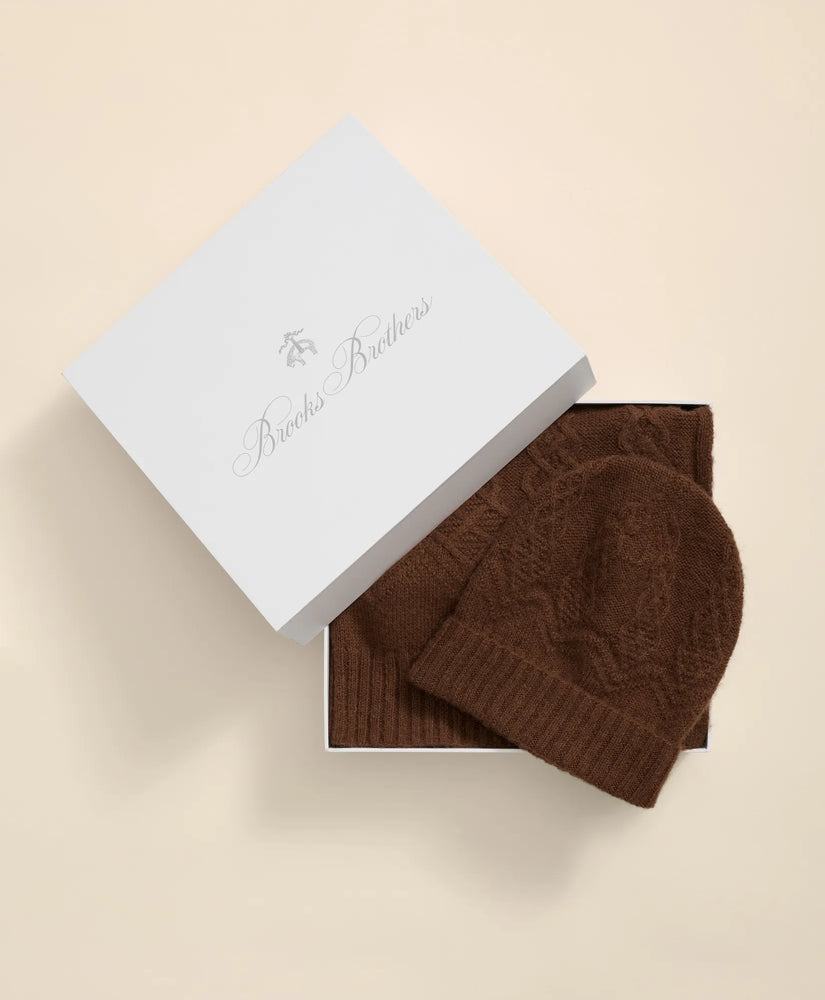Cotton-Alpaca-Wool Blend Hat & Scarf Boxed Set | Brooks Brothers sale