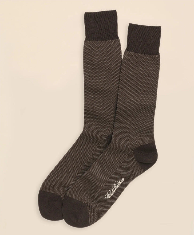 Cotton Bird's Eye Crew Socks | Brooks Brothers sale