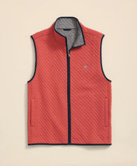 Cotton-Blend Diamond-Quilted Full-Zip Vest | Brooks Brothers on sale