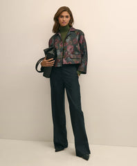 Cotton Blend Floral Jacquard Cropped Jacket | Brooks Brothers on sale