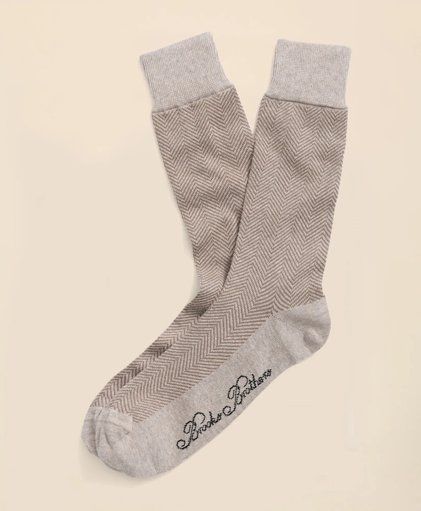 Cotton Blend Herringbone Socks | Brooks Brothers discount