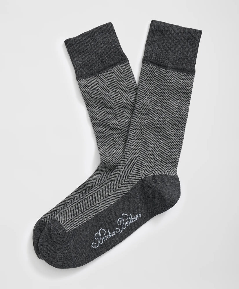 Cotton Blend Herringbone Socks | Brooks Brothers discount