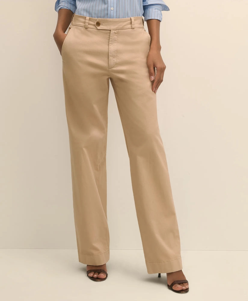Cotton Blend Relaxed Chino Pants | Brooks Brothers on sale