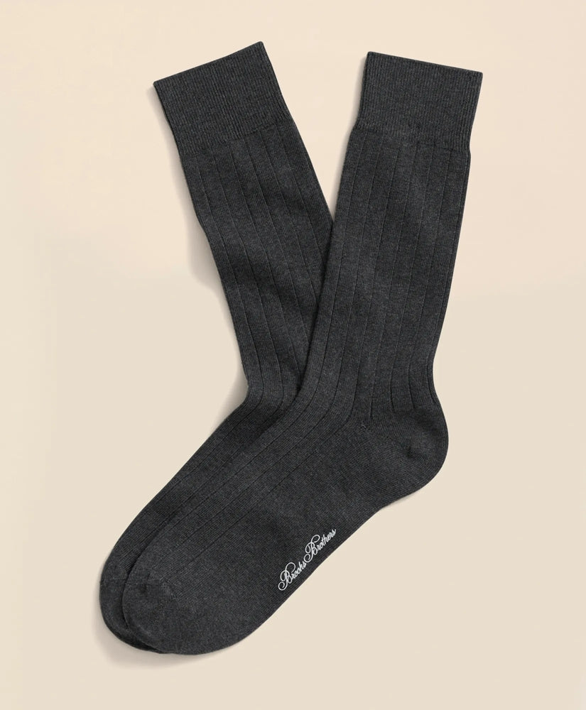 Cotton Blend Ribbed Crew Socks | Brooks Brothers cheap