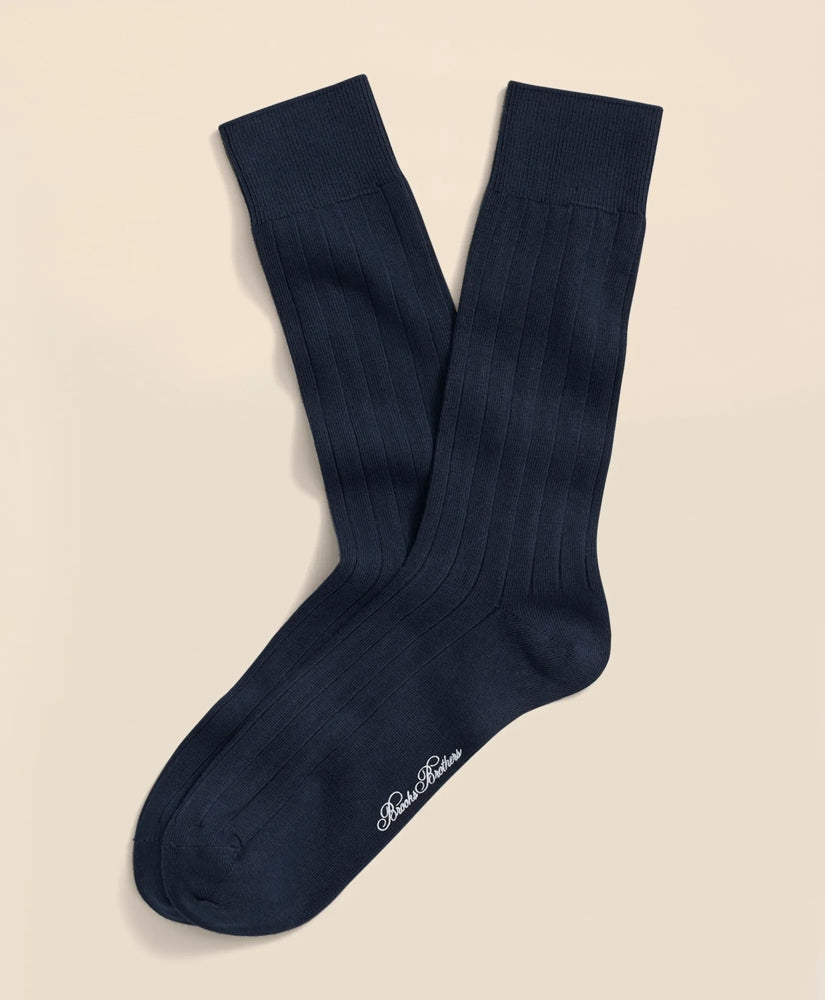 Cotton Blend Ribbed Crew Socks | Brooks Brothers cheap