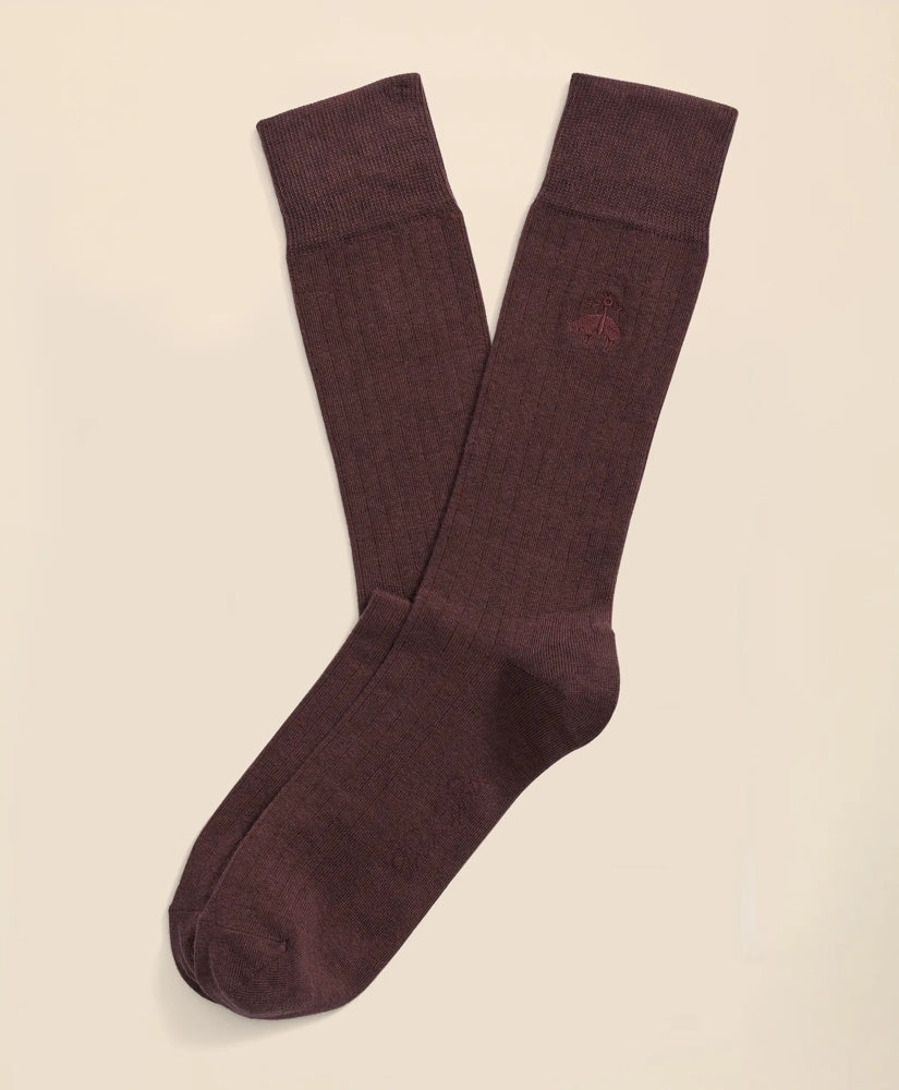 Cotton Blend Ribbed Socks | Brooks Brothers online shop