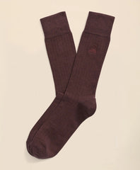 Cotton Blend Ribbed Socks | Brooks Brothers online shop