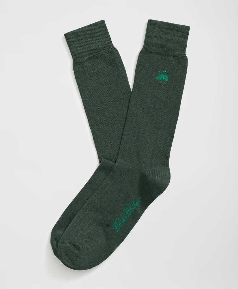 Cotton Blend Ribbed Socks | Brooks Brothers online shop