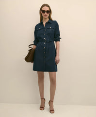 Cotton Blend Twill Belted Shirt Dress | Brooks Brothers on sale