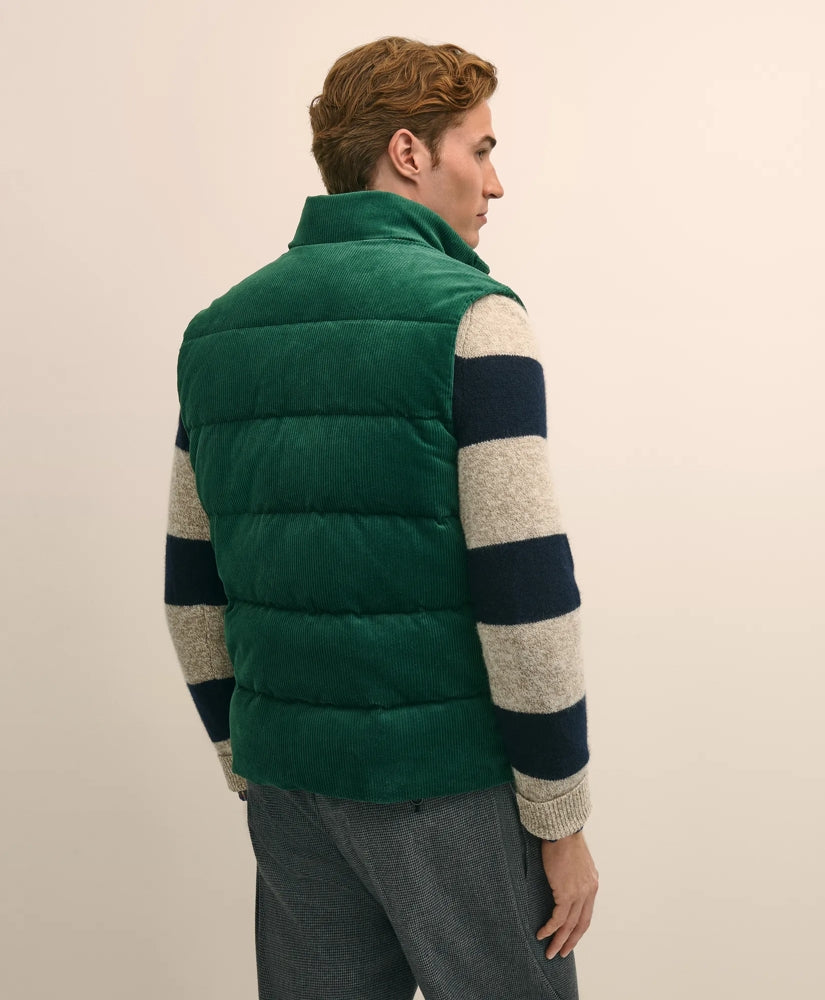 Cotton Blend Wide-Wale Puffer Vest | Brooks Brothers sale