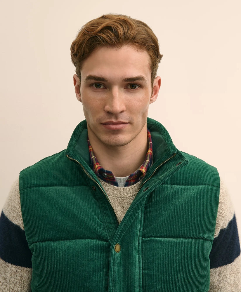 Cotton Blend Wide-Wale Puffer Vest | Brooks Brothers sale