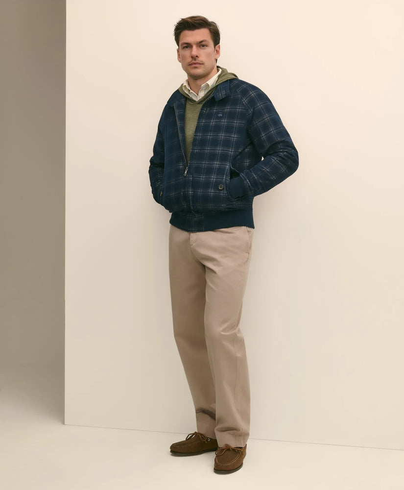 Cotton Bomber Jacket in Plaid Corduroy | Brooks Brothers online shop