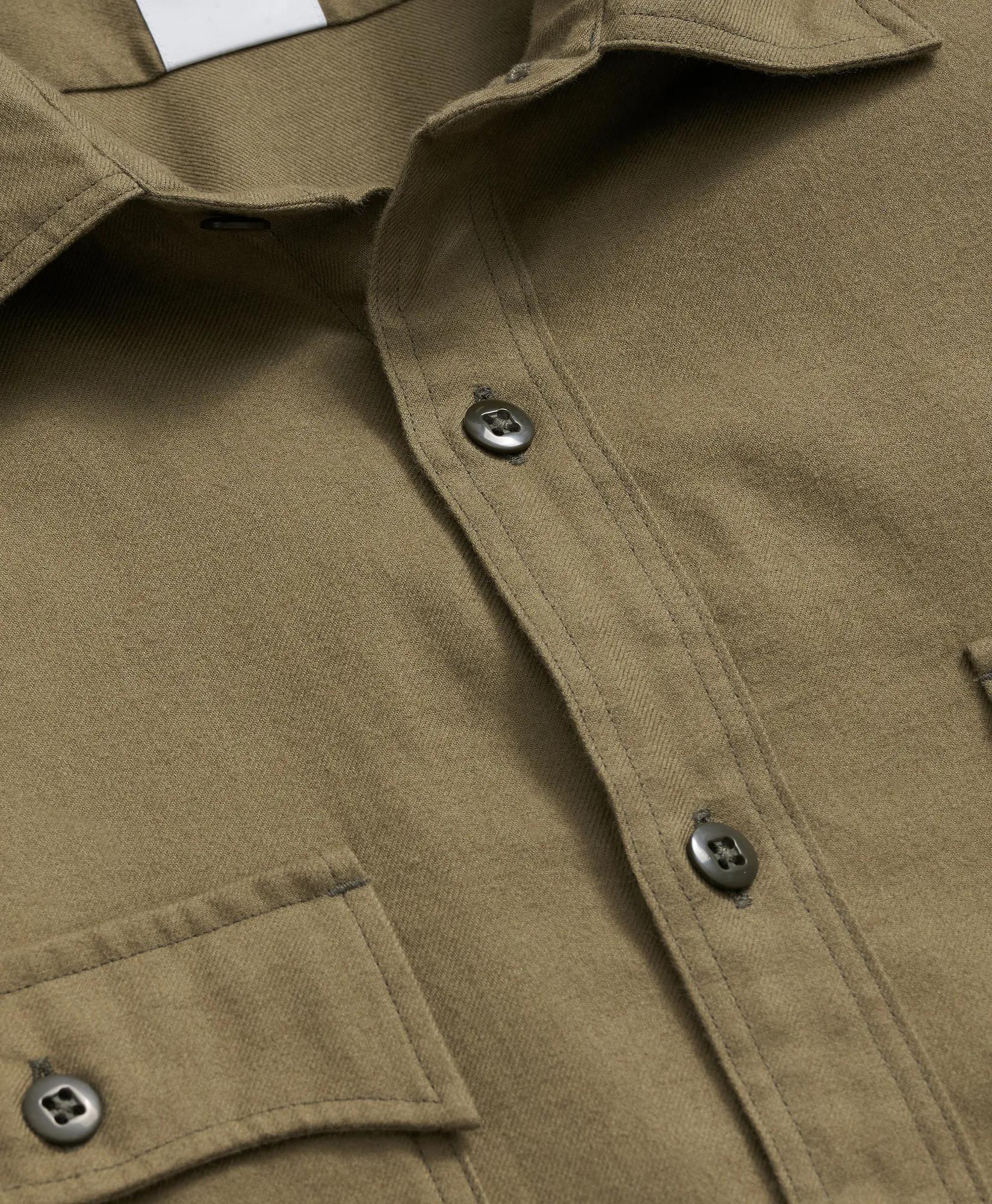 Cotton-Cashmere Flannel Military Sport Shirt | Brooks Brothers on sale