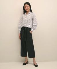 Cotton Poplin Contrast-Stripe Blouson Sleeve Shirt | Brooks Brothers online shop