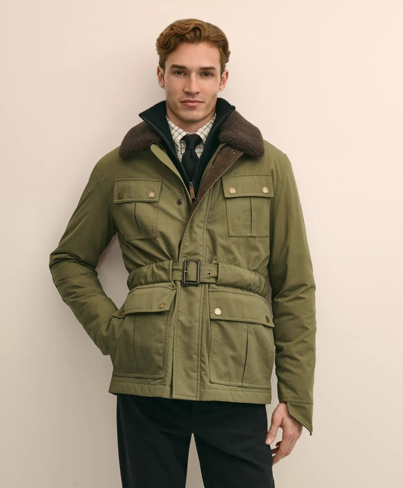 Cotton Field Jacket With Removable Shearling Collar | Brooks Brothers discount