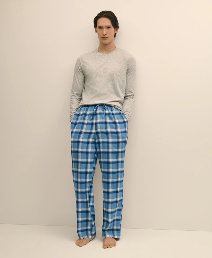 Cotton Flannel Plaid Lounge Pants | Brooks Brothers on sale
