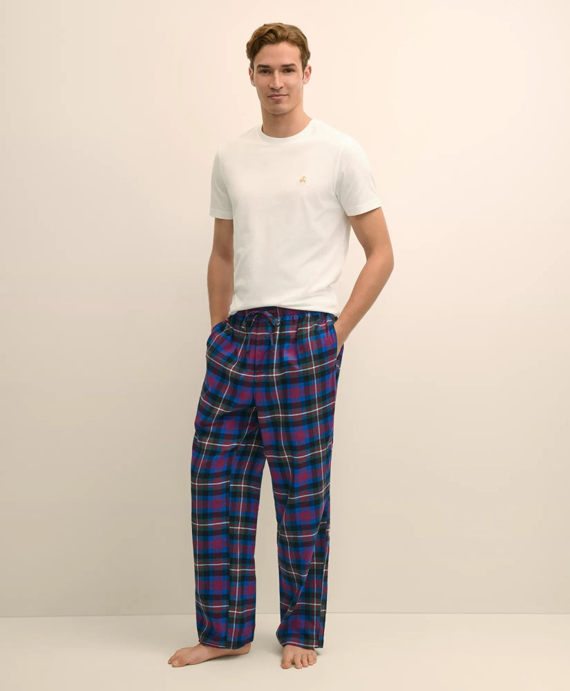 Cotton Flannel Plaid Lounge Pants | Brooks Brothers on sale