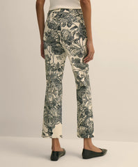 Cotton Floral Cropped Kick Flare Jeans | Brooks Brothers discount