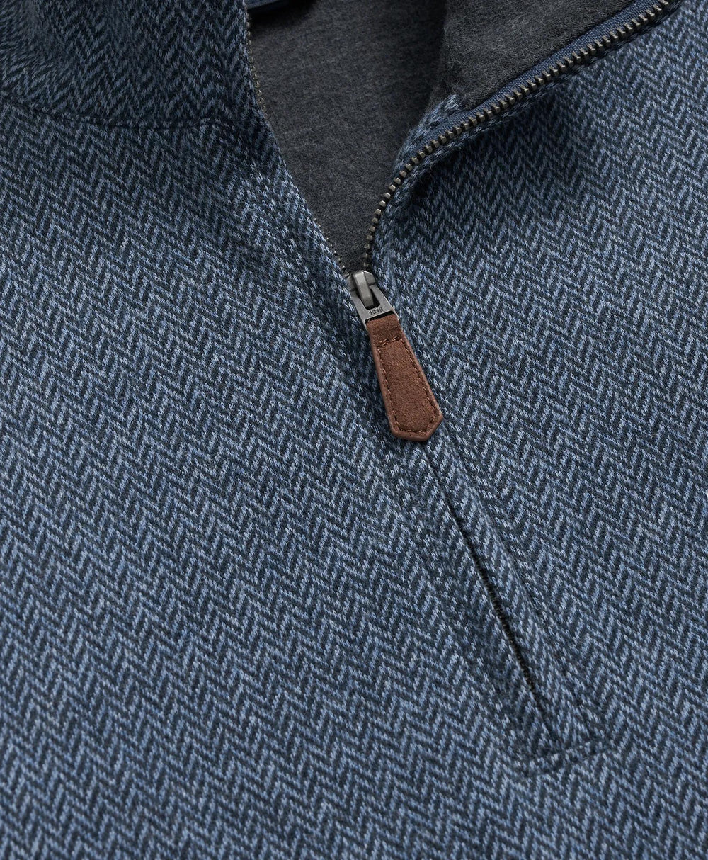 Cotton Herringbone Quarter-Zip | Brooks Brothers online shop