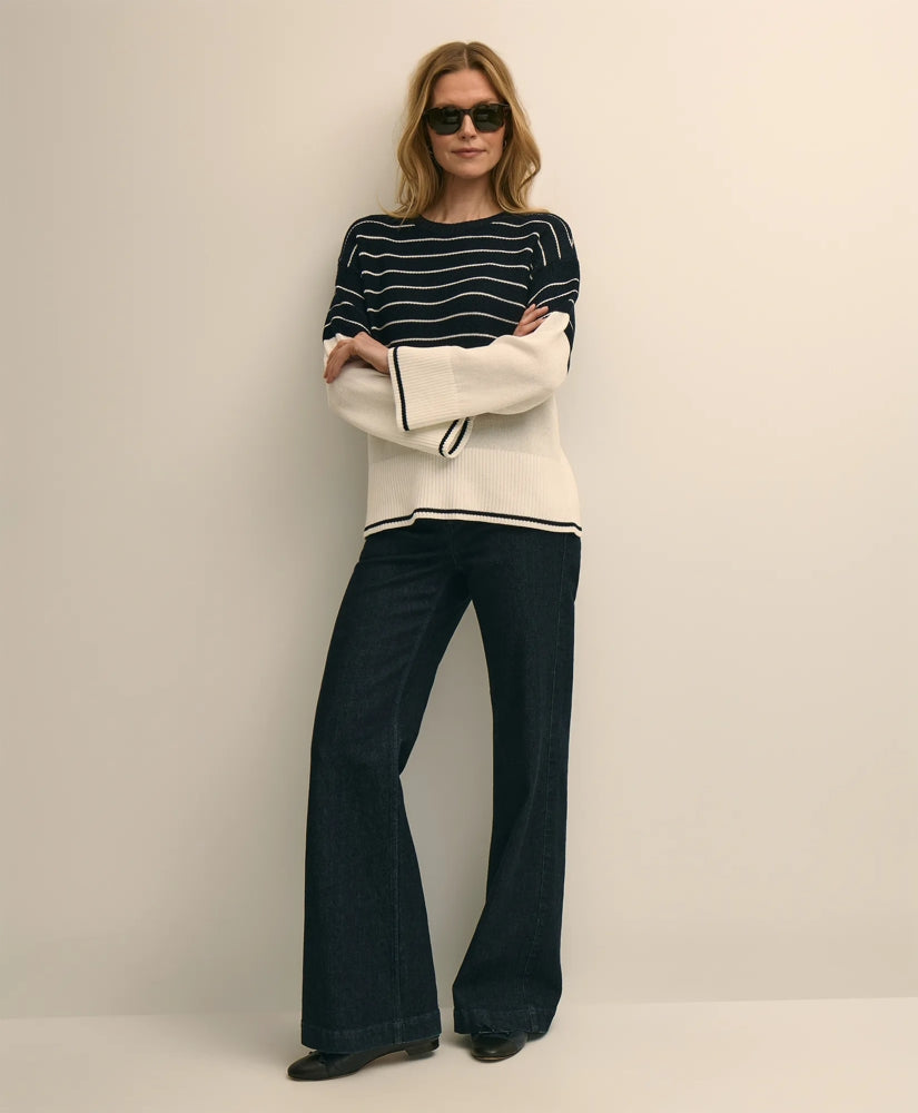 Cotton Oversized Mariner Stripe Sweater | Brooks Brothers online