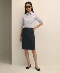 Cotton Poplin Pinstripe Embellished Shirt | Brooks Brothers discount