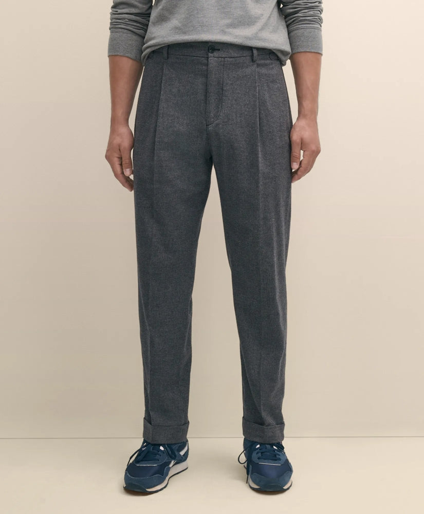 Cotton Pleated Side-Tab Checked Chino | Brooks Brothers discount
