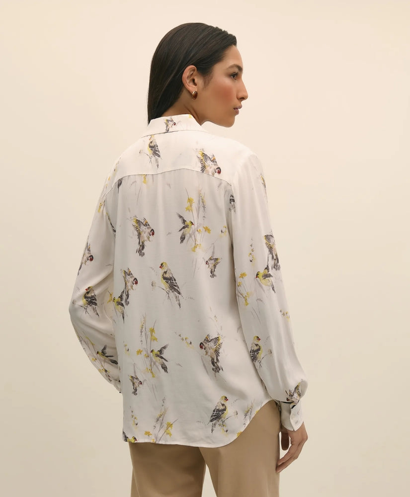 Crepe Tipped Soft Blouse in Bird Print | Brooks Brothers cheap