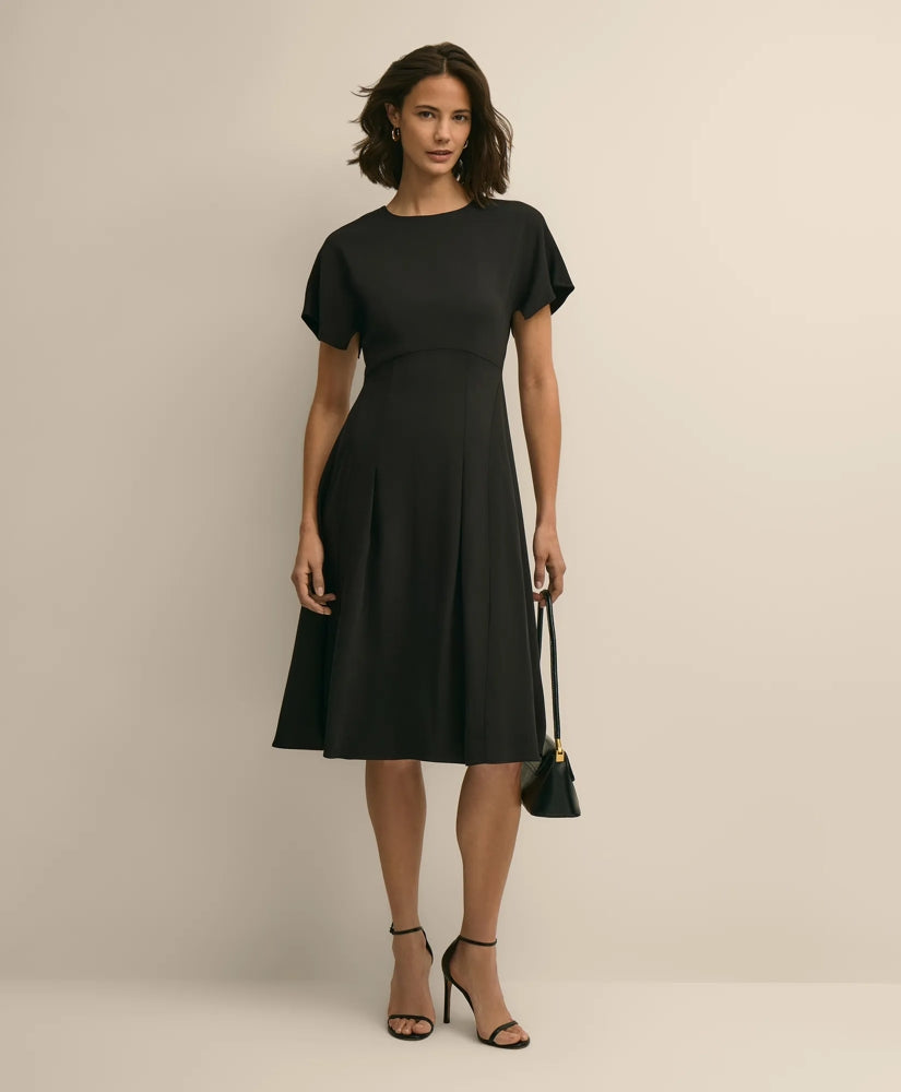 Crepe Viscose Butterfly Sleeve Dress | Brooks Brothers on sale