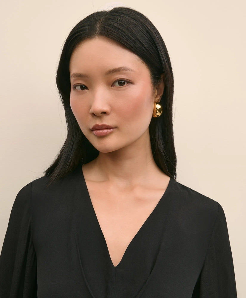 Crepe V-Neck Peplum Blouse | Brooks Brothers sale