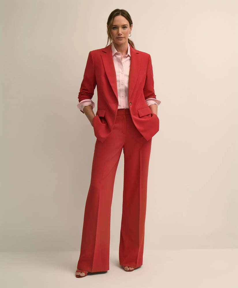 Crepe Wide-Leg Pants | Brooks Brothers online shop